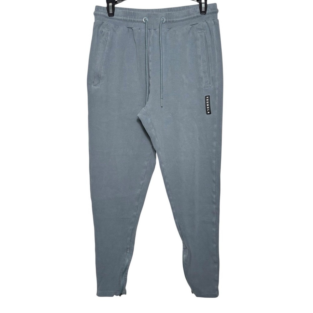 Youngla Perfect Joggers Men's Size L Slate Blue Tapered Slim Fit Athleisure